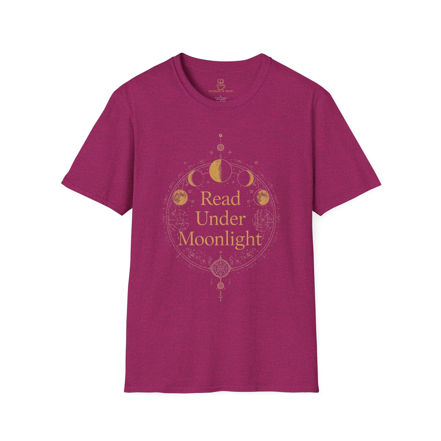 Read Under Moonlight T-Shirt — Moon Phases Graphic Tee for Book Lovers - BOOKISH & BREW