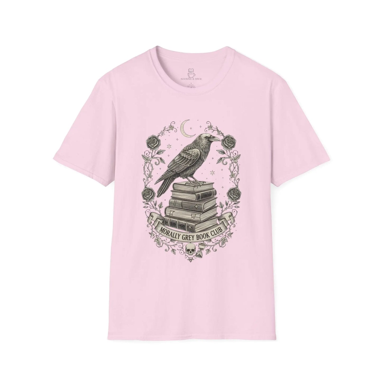 Gothic Raven Book Club T-Shirt - Morally Grey Book Club - BOOKISH & BREW
