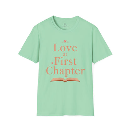 Love at First Chapter T-Shirt | Romance Reader Gift & Bookish Tee Printify