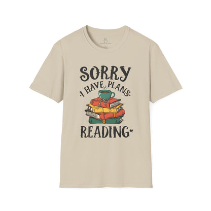 Sorry I Have Plans Reading Shirt – Funny Reader Tee, Book Lover Gift, Bookworm Shirt Printify