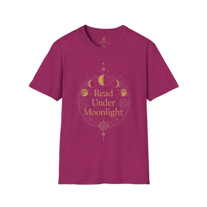 Read Under Moonlight T-Shirt — Moon Phases Graphic Tee for Book Lovers - BOOKISH & BREW