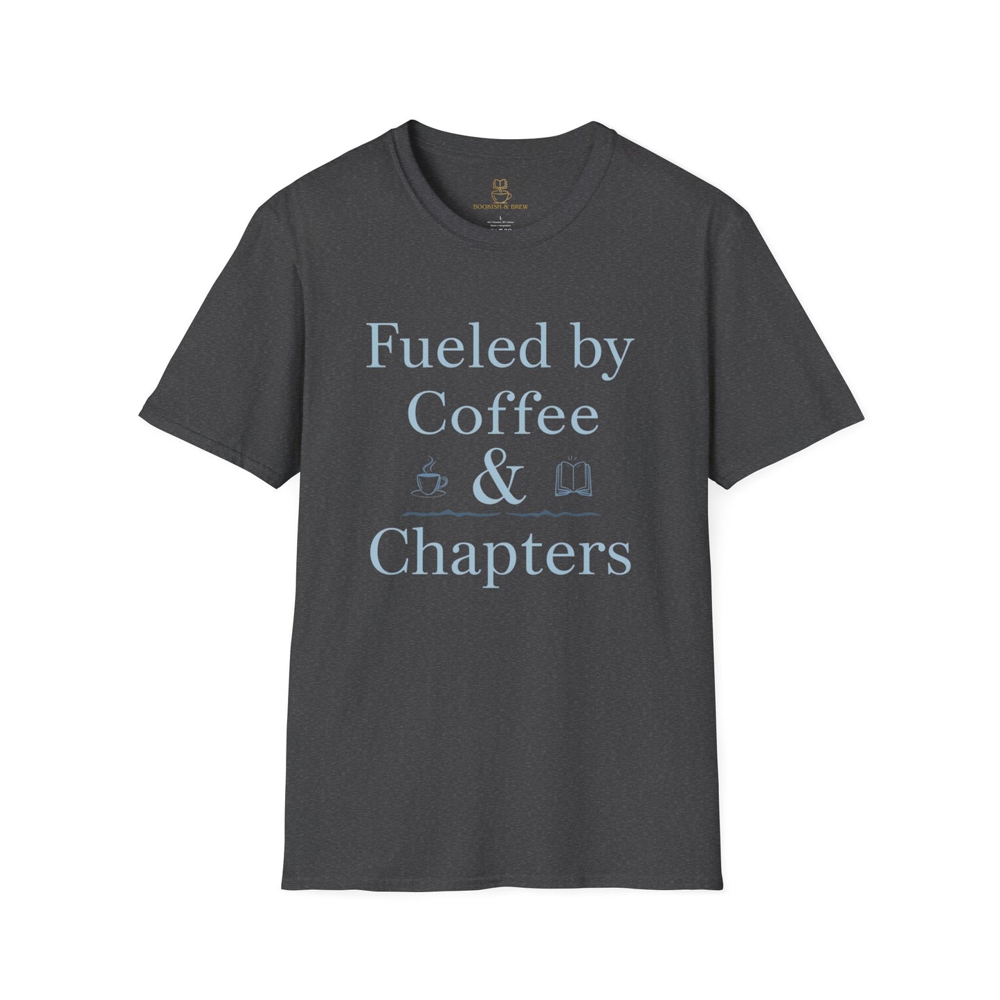 Fueled by Coffee & Chapters T-Shirt | Bookish Coffee Tee - BOOKISH & BREW
