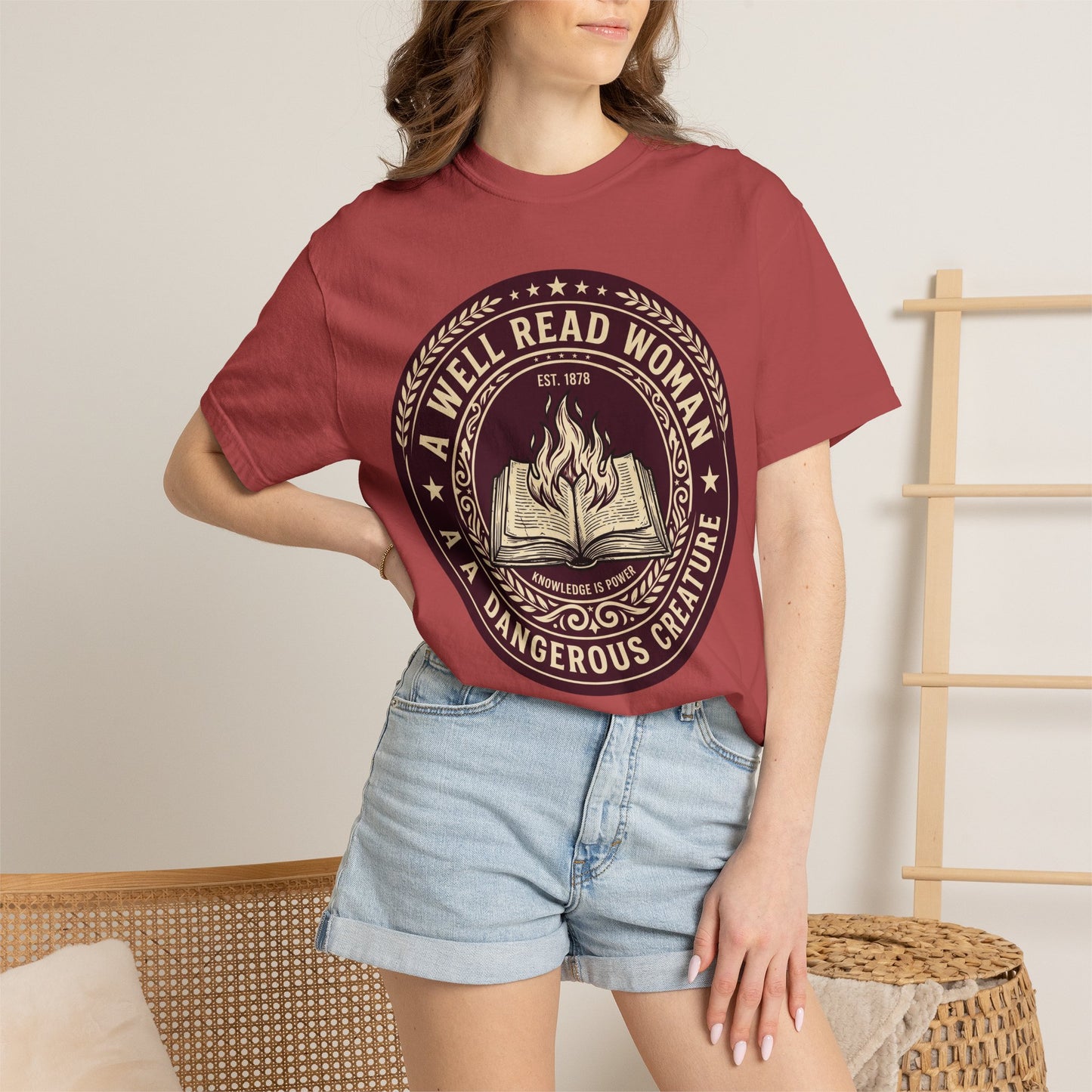 A Well Read Woman Is A Dangerous Creature Shirt — Bookish Tee Feminist Reader Gift Comfort Colors Book Lover Shirt Literary Gift Bookworm Tee