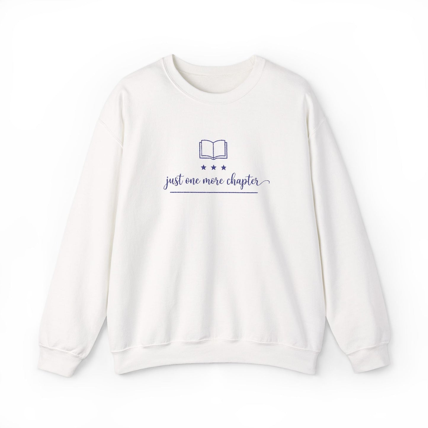 Just One More Chapter Embroidered Sweatshirt Printify