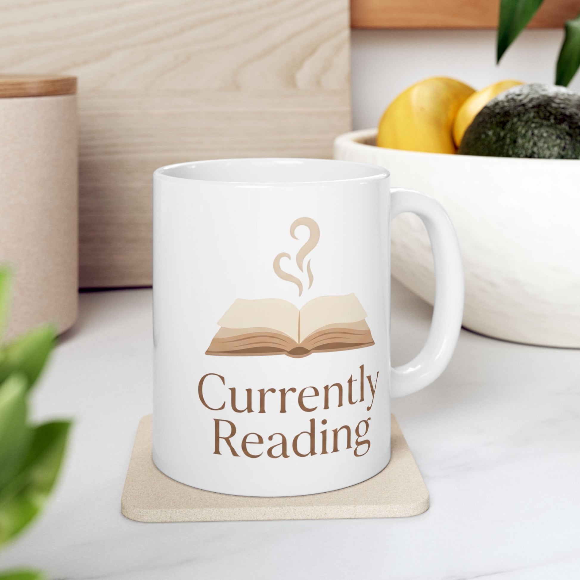 Currently Reading Mug – Minimal Book Lover Coffee Cup - BOOKISH & BREW
