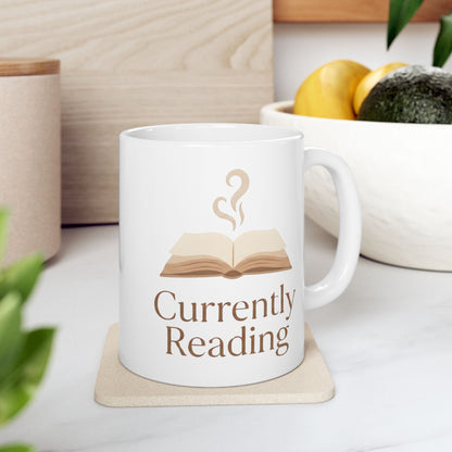 Currently Reading Mug – Minimal Book Lover Coffee Cup - BOOKISH & BREW