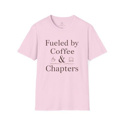Fueled by Coffee & Chapters T-Shirt | Bookish Coffee Tee - BOOKISH & BREW