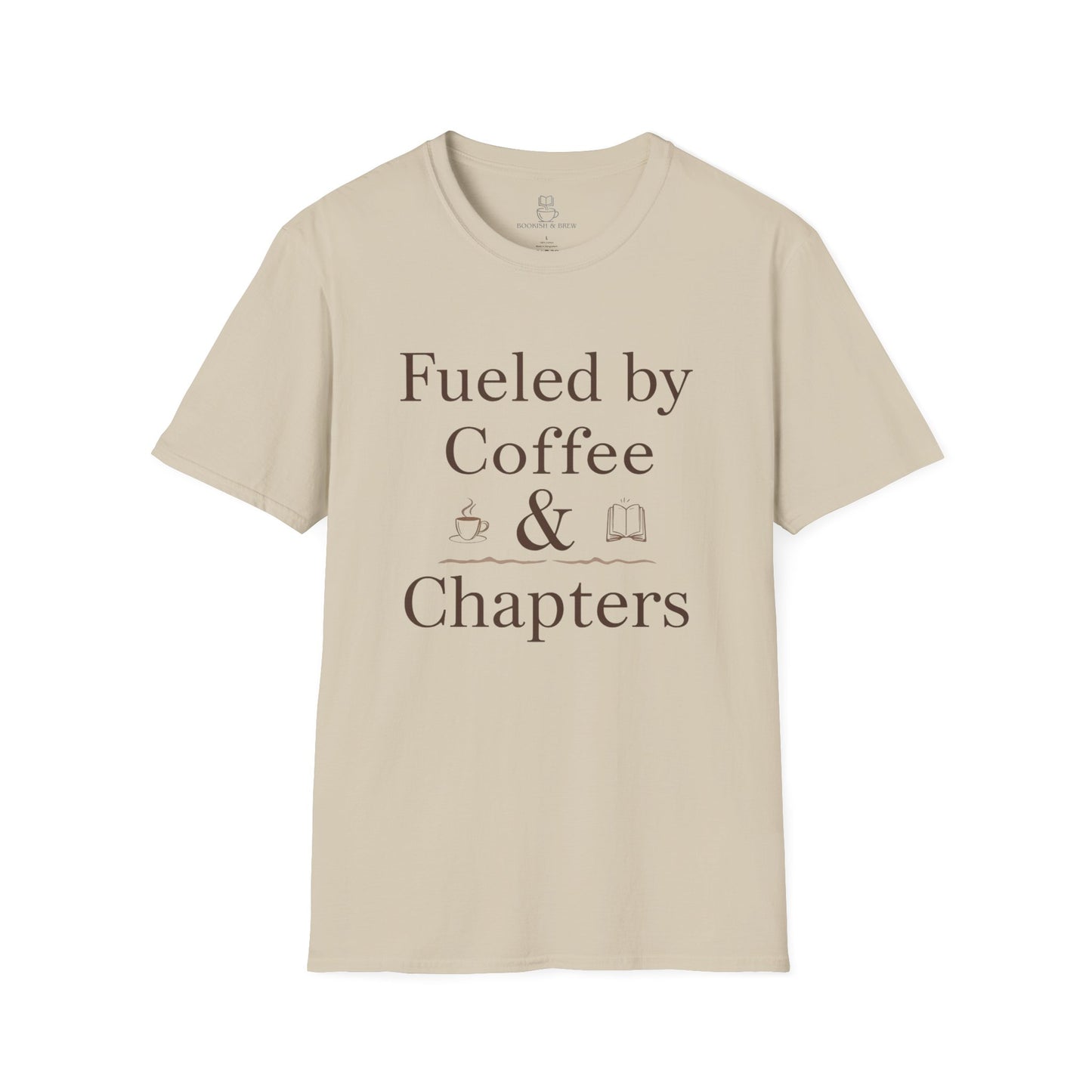 Fueled by Coffee & Chapters T-Shirt | Bookish Coffee Tee - BOOKISH & BREW