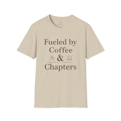 Fueled by Coffee & Chapters T-Shirt | Bookish Coffee Tee - BOOKISH & BREW