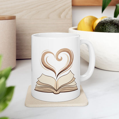 Book and Coffee Mug – Cozy Book Lover Coffee Cup Illustration - BOOKISH & BREW