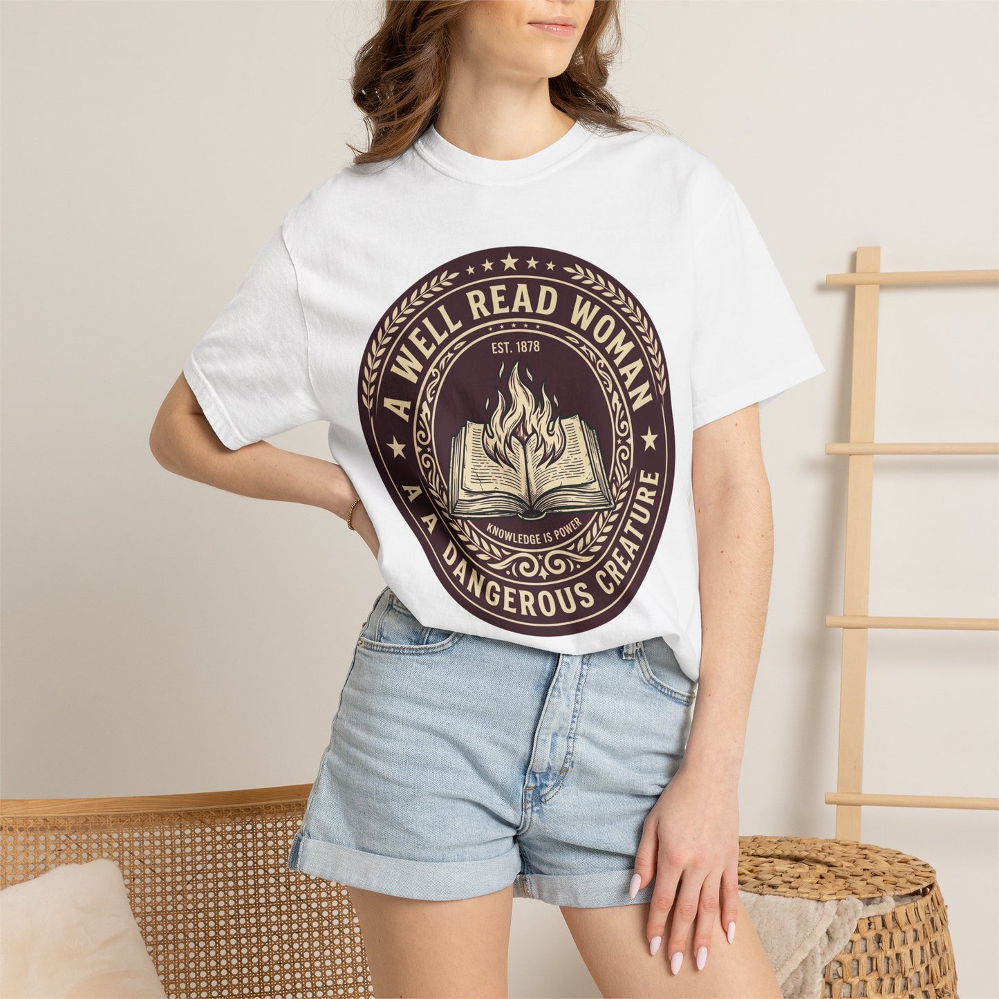 A Well Read Woman Is A Dangerous Creature Shirt — Bookish Tee Feminist Reader Gift Comfort Colors Book Lover Shirt Literary Gift Bookworm Tee