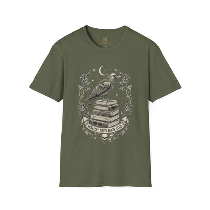 Gothic Raven Book Club T-Shirt - Morally Grey Book Club - BOOKISH & BREW