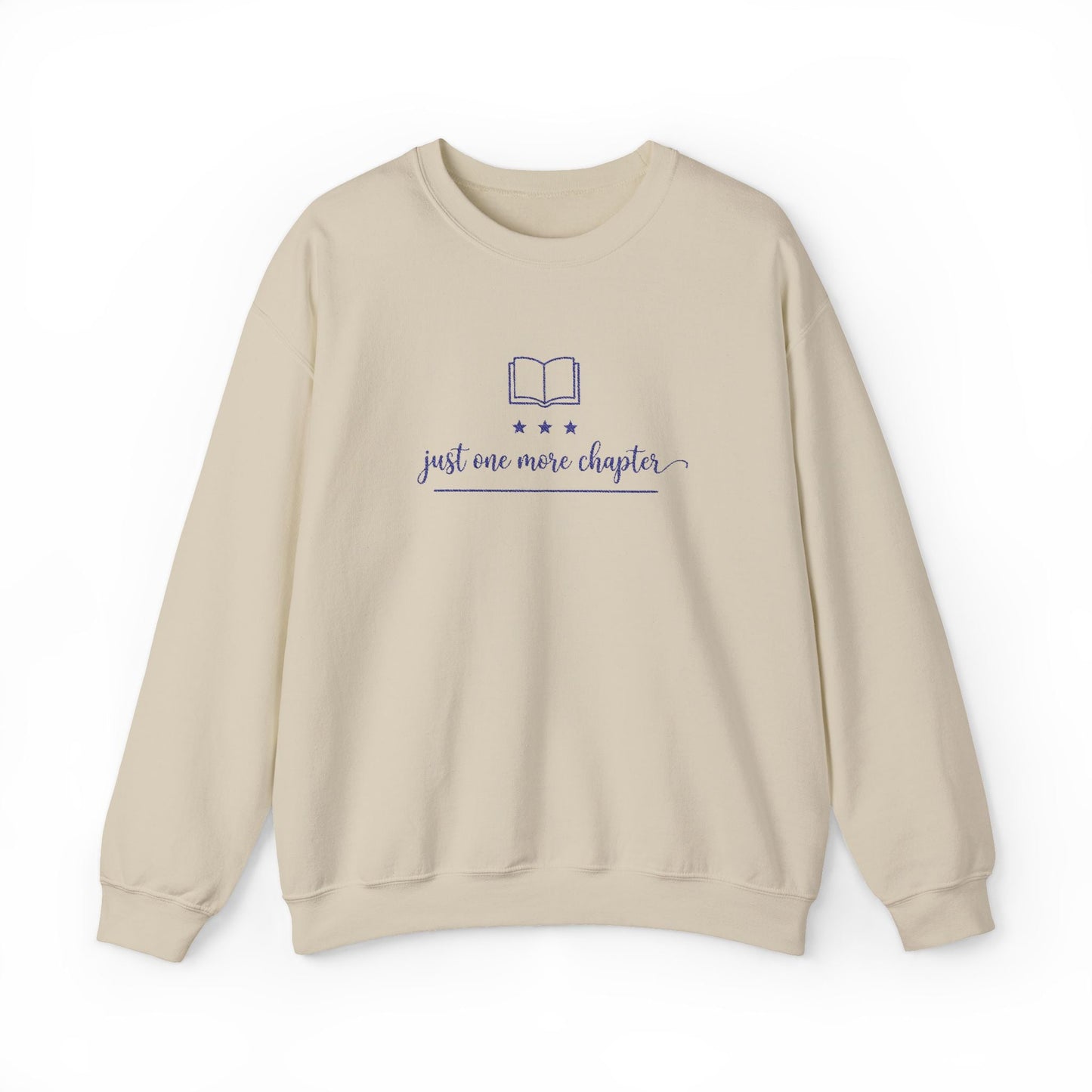 Just One More Chapter Embroidered Sweatshirt Printify