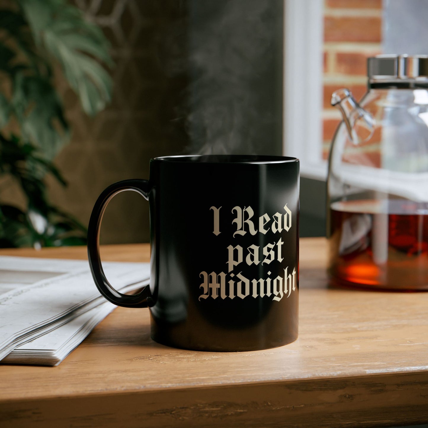 I Read Past Midnight Mug | Dark Academia Book Lover Coffee Cup | Gothic Literary Gift - BOOKISH & BREW