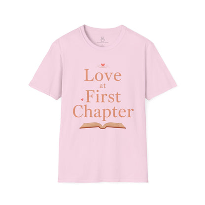 Love at First Chapter T-Shirt | Romance Reader Gift & Bookish Tee Printify