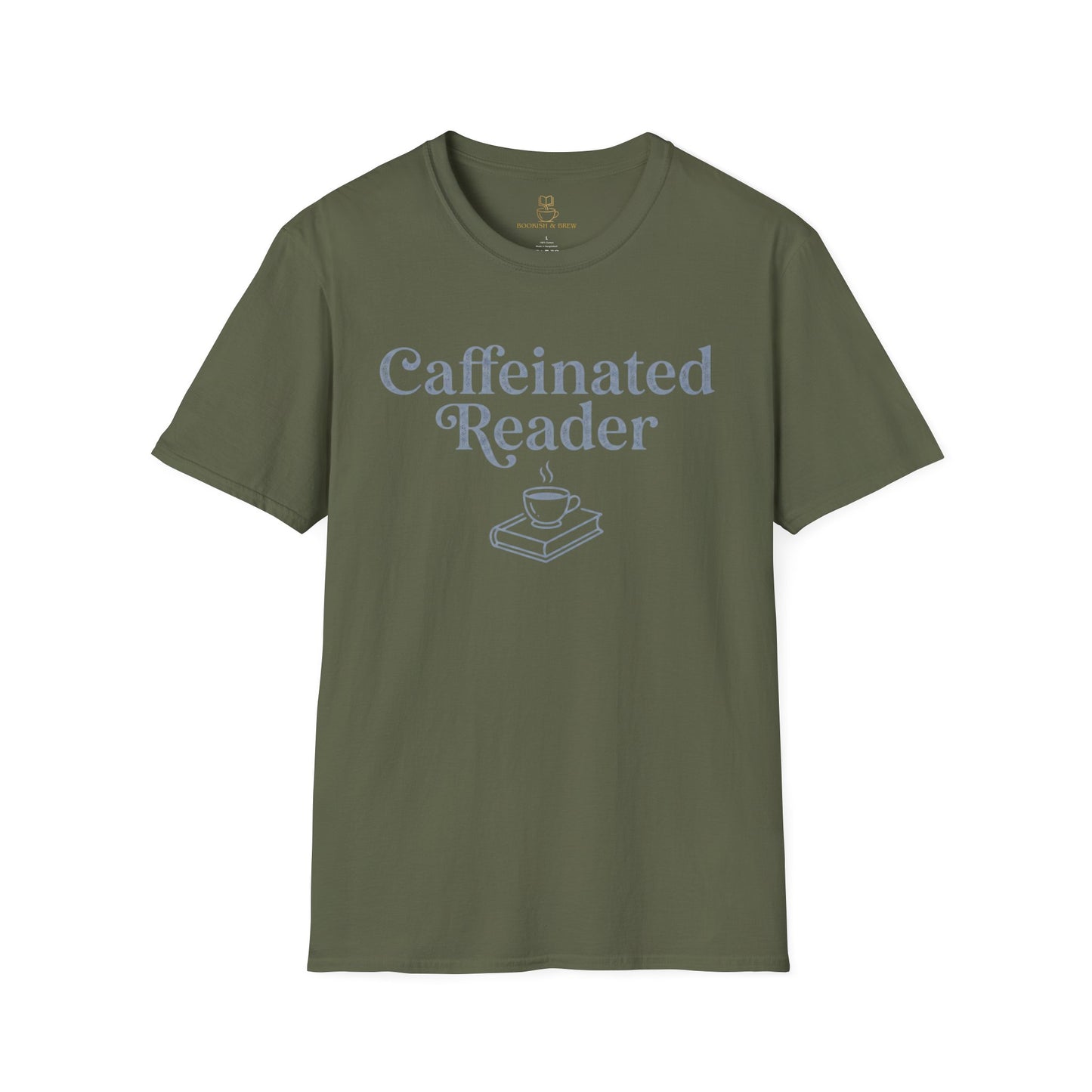 Caffeinated Reader T-Shirt – Book Lover Coffee Tee - BOOKISH & BREW