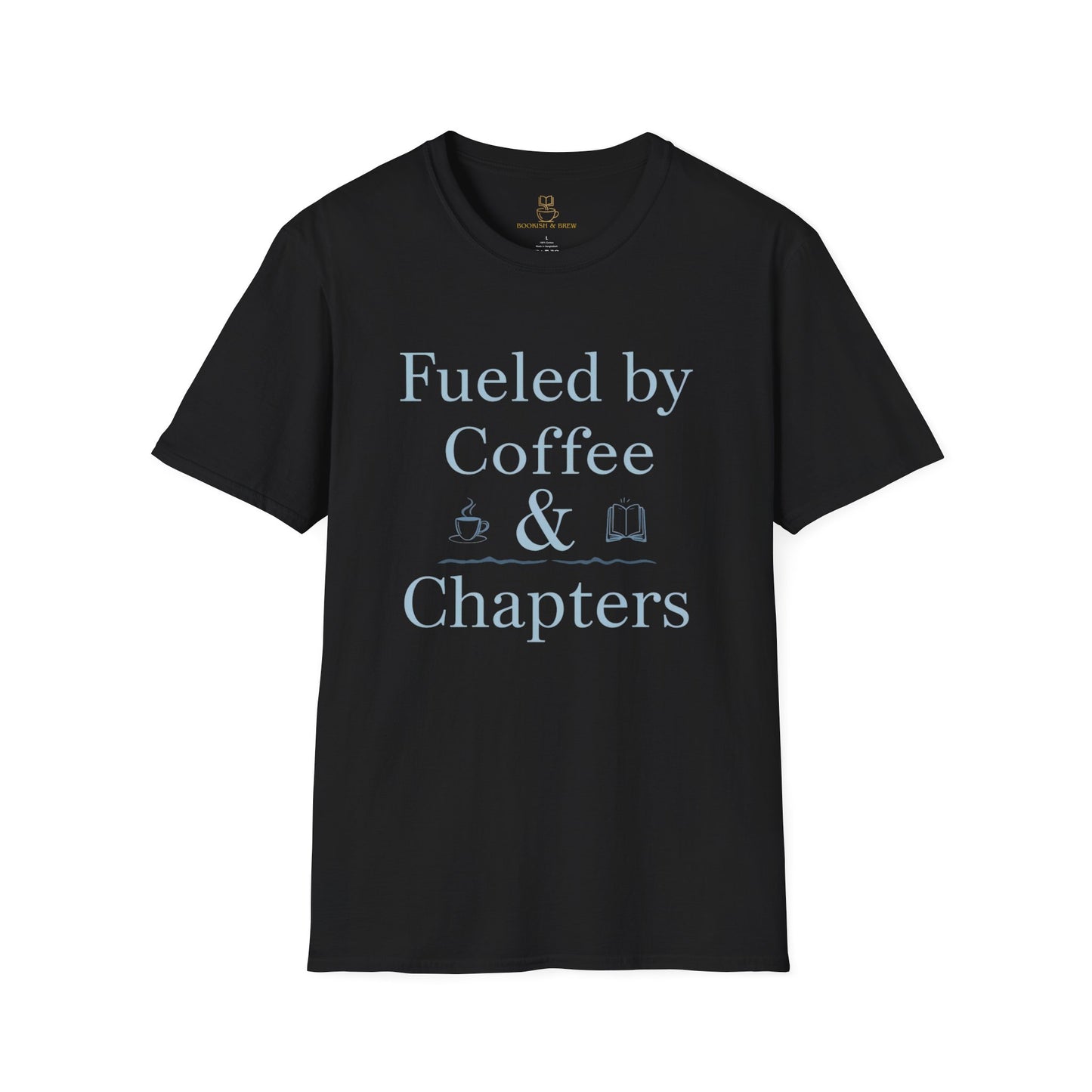 Fueled by Coffee & Chapters T-Shirt | Bookish Coffee Tee - BOOKISH & BREW