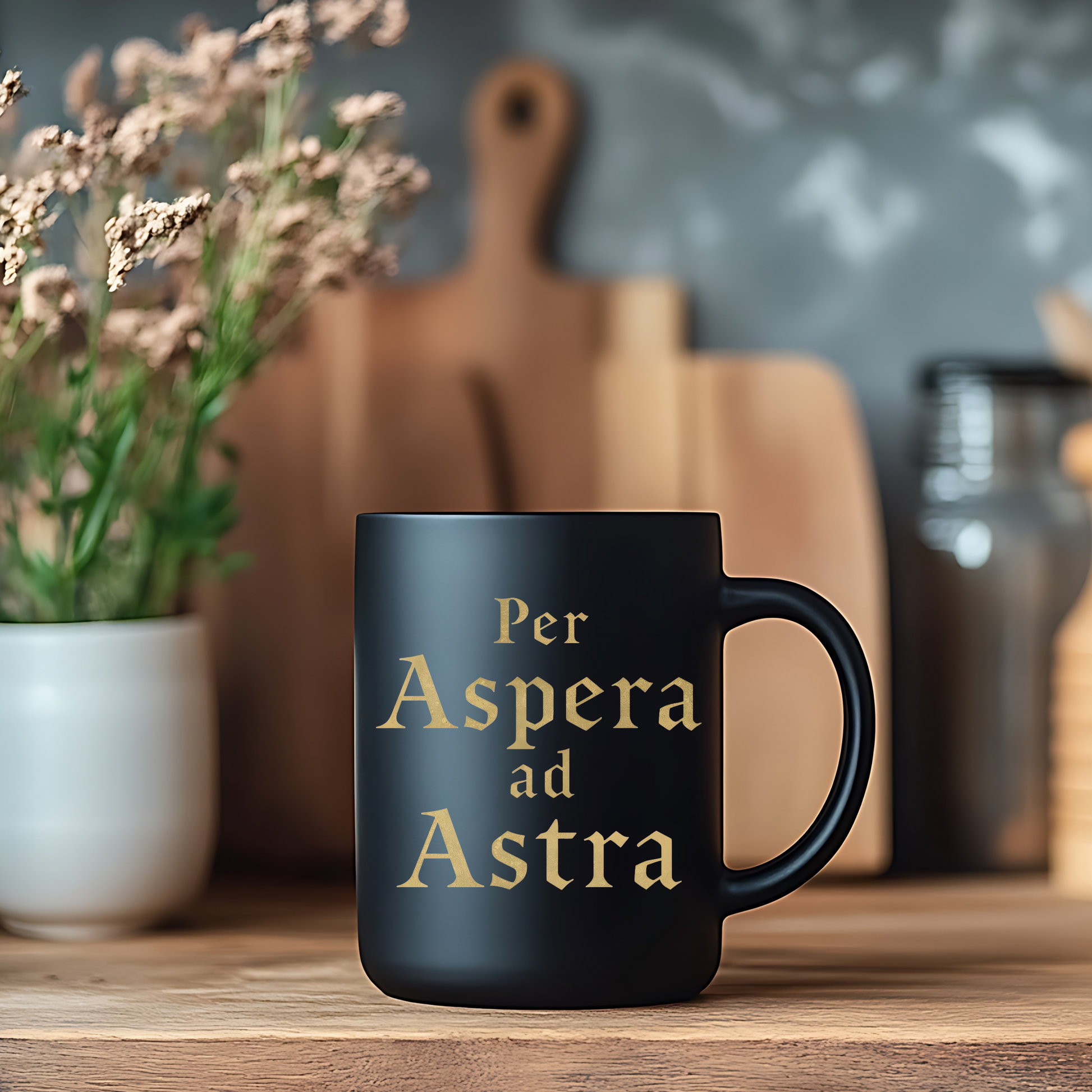 Per Aspera ad Astra Mug | Latin Quote Dark Academia Coffee Mug | Literary Gift - BOOKISH & BREW