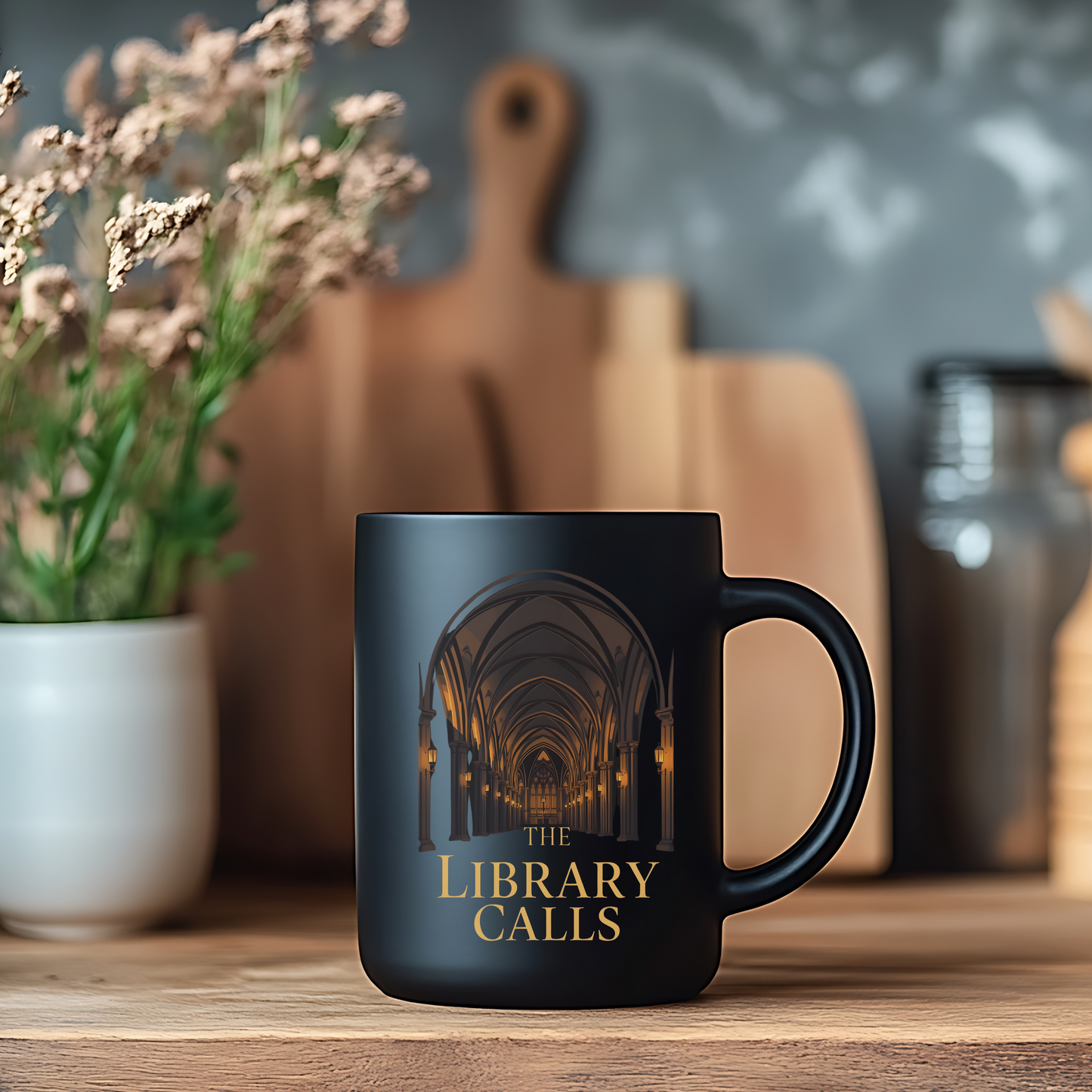 The Library Calls Mug | Gothic Library Dark Academia Coffee Cup | Reader Gift - BOOKISH & BREW