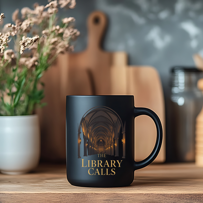The Library Calls Mug | Gothic Library Dark Academia Coffee Cup | Reader Gift - BOOKISH & BREW