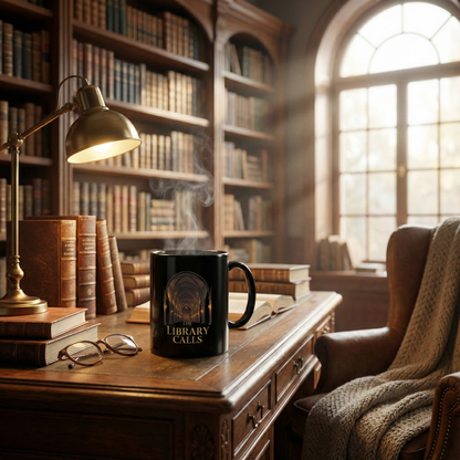 The Library Calls Mug | Gothic Library Dark Academia Coffee Cup | Reader Gift - BOOKISH & BREW