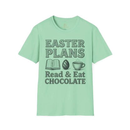 Easter T-shirt — "Read & Eat Chocolate" Holiday Tee Printify