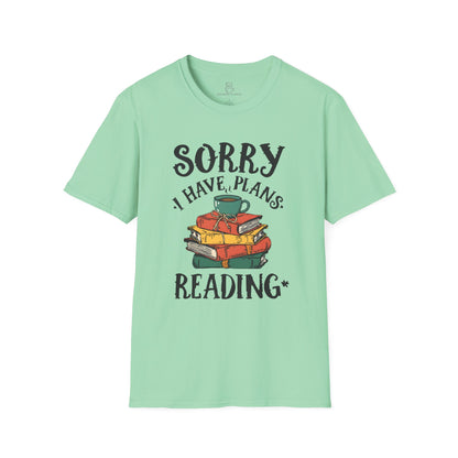 Sorry I Have Plans Reading Shirt – Funny Reader Tee, Book Lover Gift, Bookworm Shirt Printify