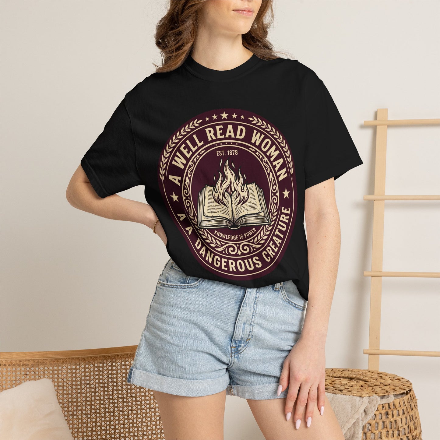 A Well Read Woman Is A Dangerous Creature Shirt — Bookish Tee Feminist Reader Gift Comfort Colors Book Lover Shirt Literary Gift Bookworm Tee