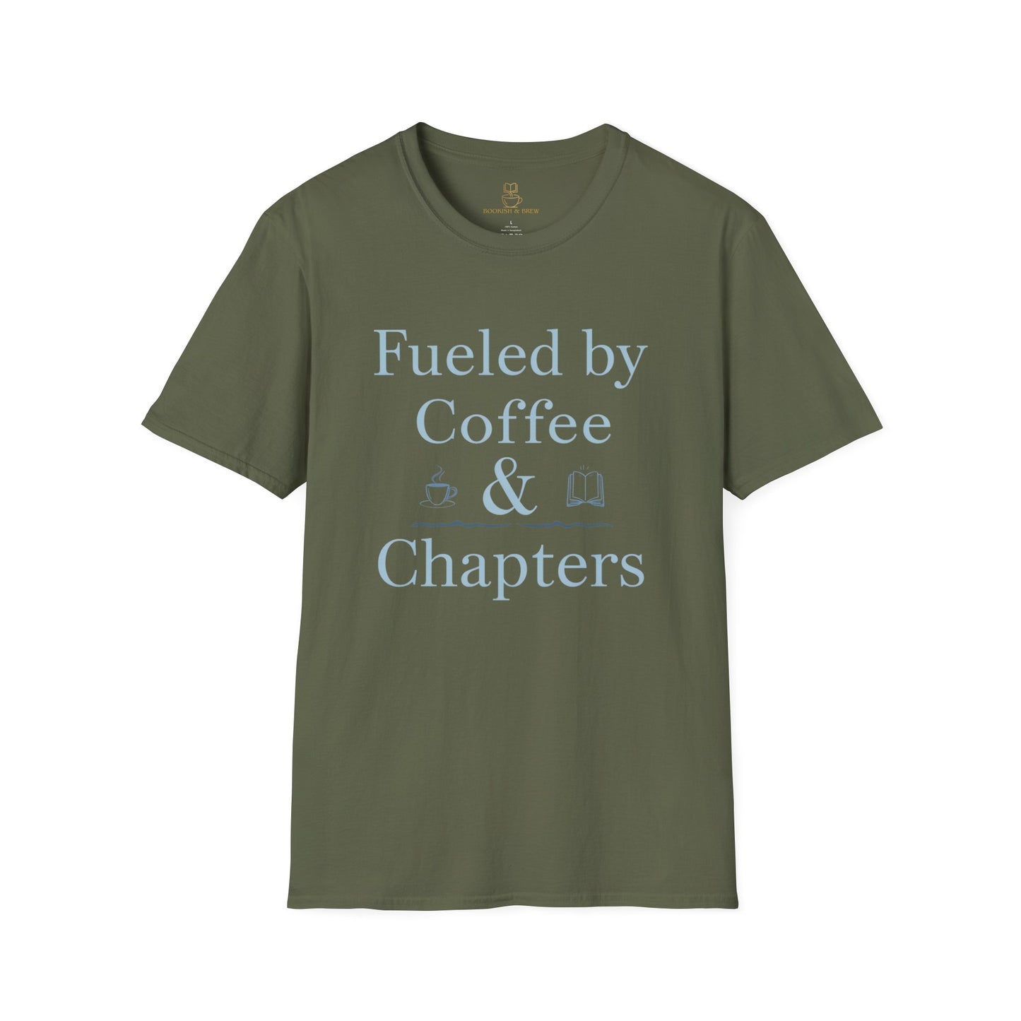 Fueled by Coffee & Chapters T-Shirt | Bookish Coffee Tee - BOOKISH & BREW