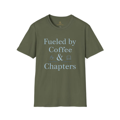 Fueled by Coffee & Chapters T-Shirt | Bookish Coffee Tee - BOOKISH & BREW