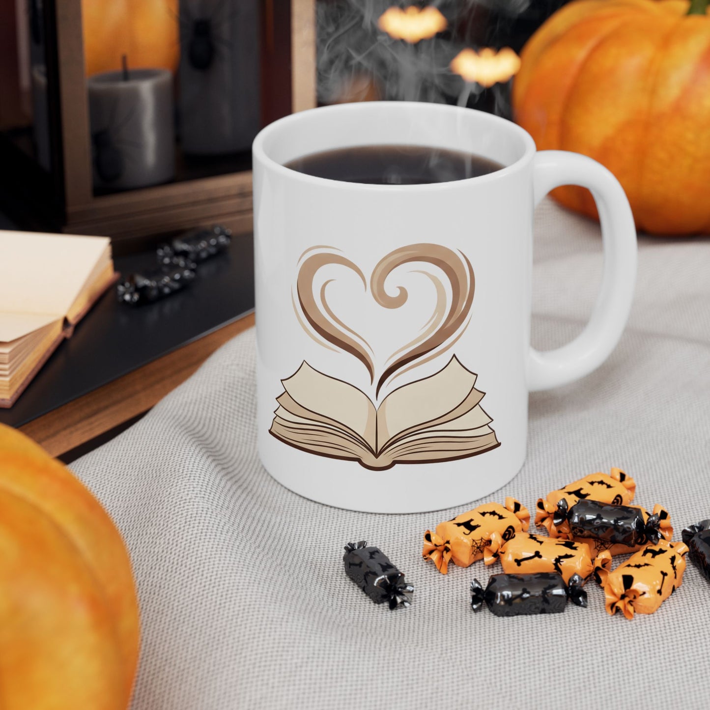 Book and Coffee Mug – Cozy Book Lover Coffee Cup Illustration - BOOKISH & BREW