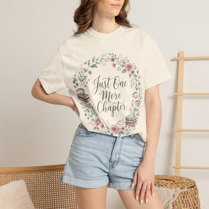 Just One More Chapter Shirt — Book Lover T-Shirt Floral Bookish Tee Reader Gift Comfort Colors Book Club Shirt Bookworm Gift Reading Shirt
