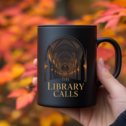 The Library Calls Mug | Gothic Library Dark Academia Coffee Cup | Reader Gift - BOOKISH & BREW