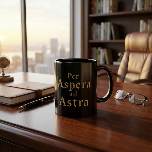 Per Aspera ad Astra Mug | Latin Quote Dark Academia Coffee Mug | Literary Gift - BOOKISH & BREW