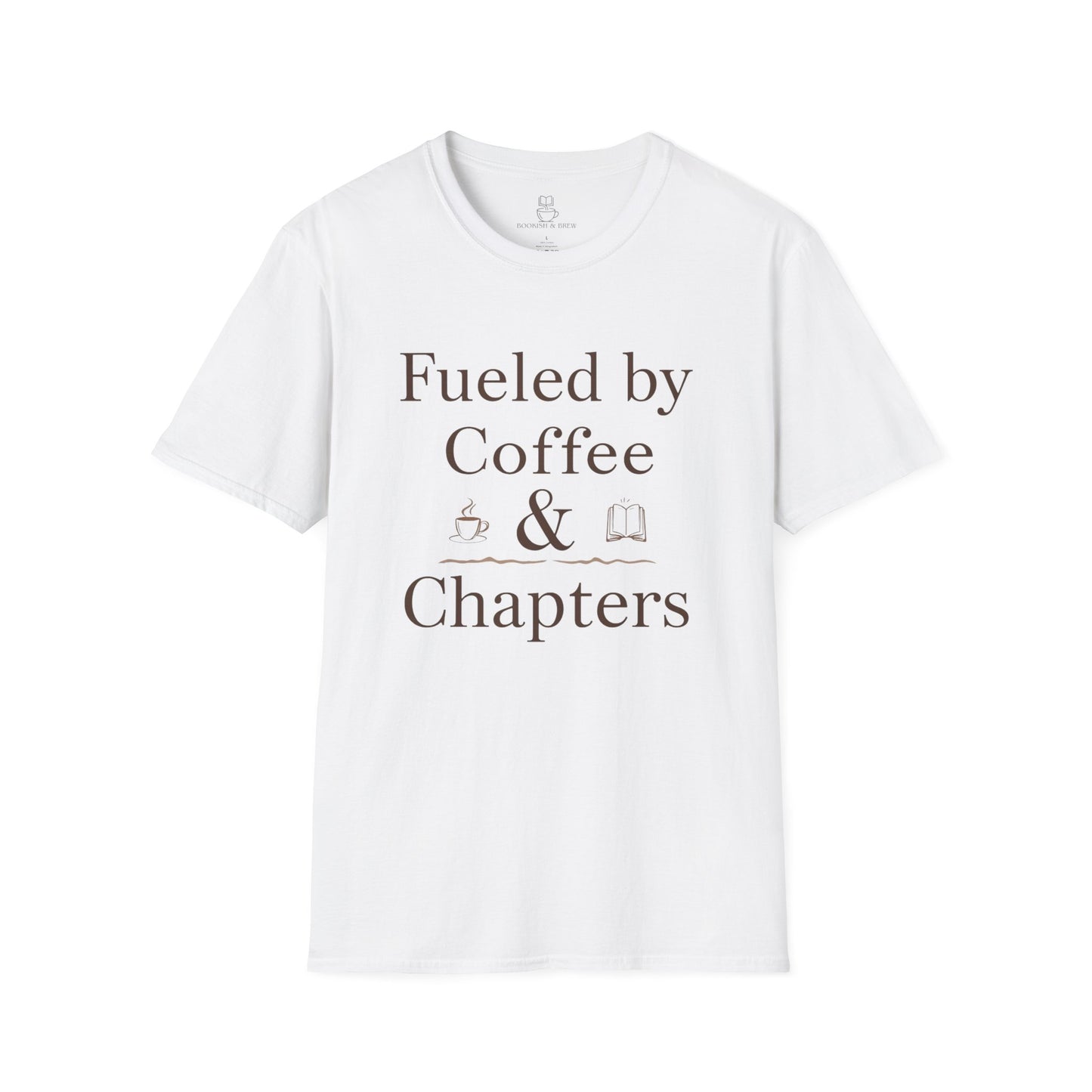 Fueled by Coffee & Chapters T-Shirt | Bookish Coffee Tee - BOOKISH & BREW