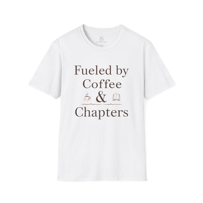 Fueled by Coffee & Chapters T-Shirt | Bookish Coffee Tee - BOOKISH & BREW