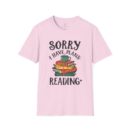 Sorry I Have Plans Reading Shirt – Funny Reader Tee, Book Lover Gift, Bookworm Shirt Printify