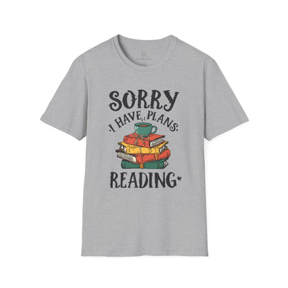 Sorry I Have Plans Reading Shirt – Funny Reader Tee, Book Lover Gift, Bookworm Shirt Printify
