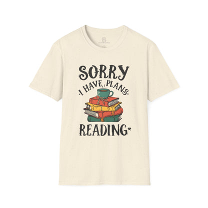 Sorry I Have Plans Reading Shirt – Funny Reader Tee, Book Lover Gift, Bookworm Shirt Printify