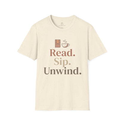 Read Sip Unwind T-Shirt – Cozy Book and Coffee Tee - BOOKISH & BREW