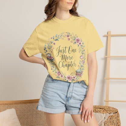 Just One More Chapter Shirt — Book Lover T-Shirt Floral Bookish Tee Reader Gift Comfort Colors Book Club Shirt Bookworm Gift Reading Shirt