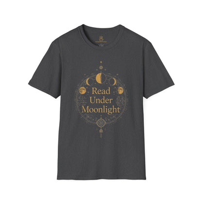 Read Under Moonlight T-Shirt — Moon Phases Graphic Tee for Book Lovers - BOOKISH & BREW