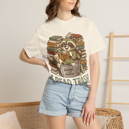 Funny Raccoon Reading Shirt — I Read Trash and I Have No Regrets — Book Lover Tee Bookish Gift Reader Shirt Comfort Colors Bookworm Gift