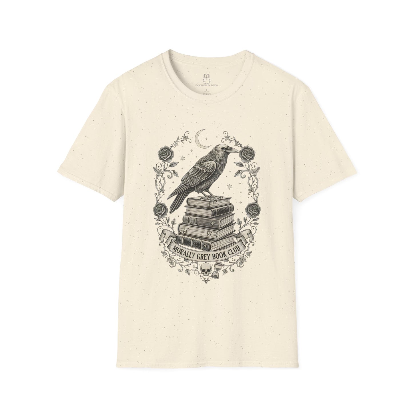 Gothic Raven Book Club T-Shirt - Morally Grey Book Club - BOOKISH & BREW