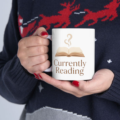 Currently Reading Mug – Minimal Book Lover Coffee Cup - BOOKISH & BREW