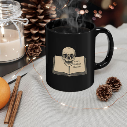 Read Reflect Repeat Mug | Dark Academia Literary Coffee Cup | Book Lover Gift - BOOKISH & BREW