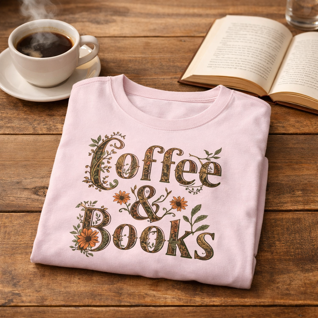 Coffee and Books T-Shirt – Cozy Book Lover Graphic Tee