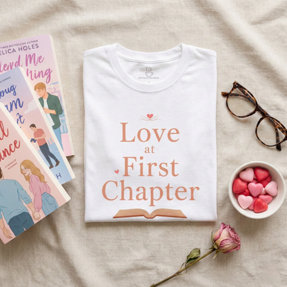 Love at First Chapter T-Shirt | Romance Reader Gift & Bookish Tee Printify