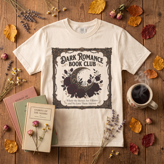 Dark Romance Book Club Shirt — Where The Heroes Are Villains Bookish Tee Dark Romance Reader Gift Comfort Colors Morally Grey Shirt BookTok Smut Reader Tee