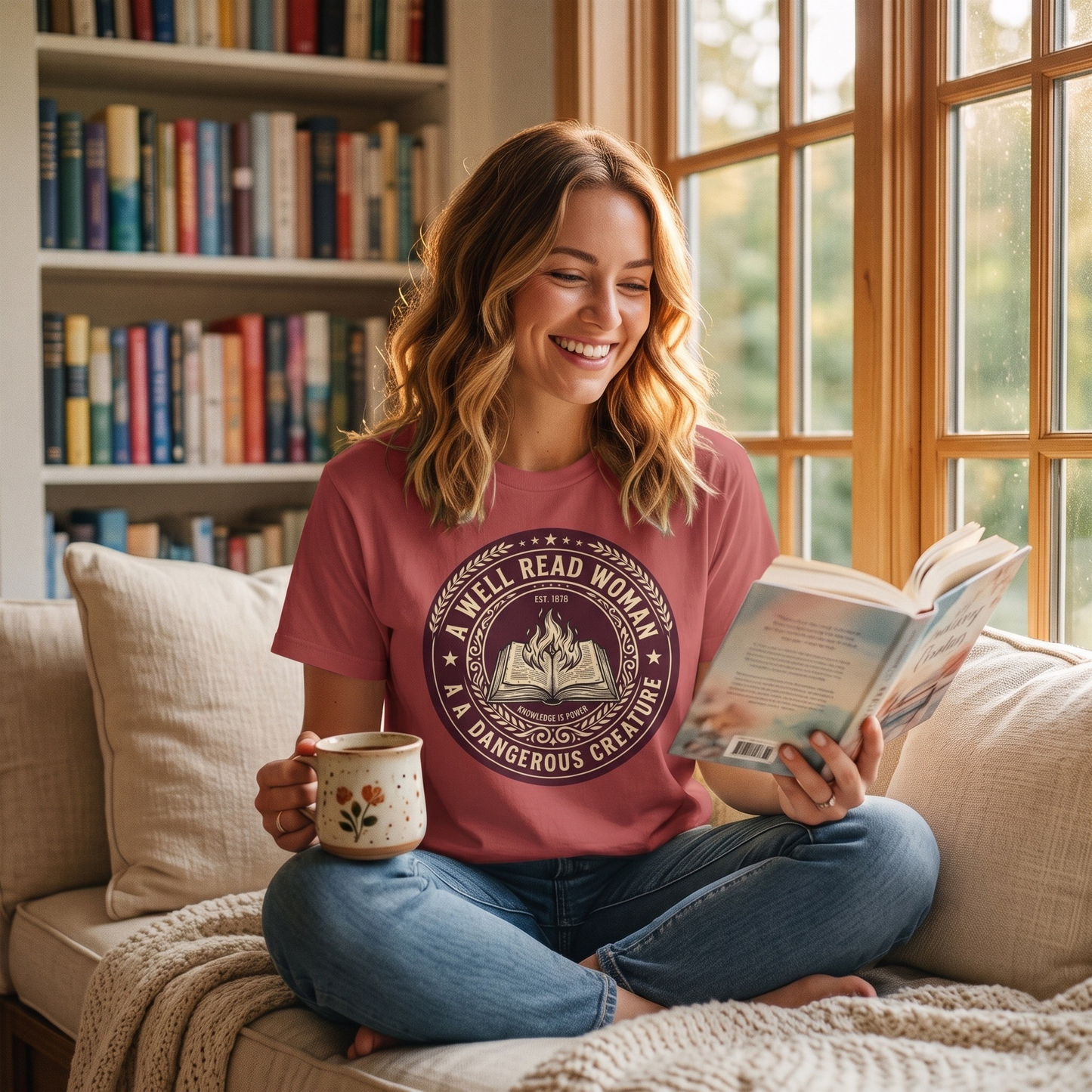A Well Read Woman Is A Dangerous Creature Shirt — Bookish Tee Feminist Reader Gift Comfort Colors Book Lover Shirt Literary Gift Bookworm Tee